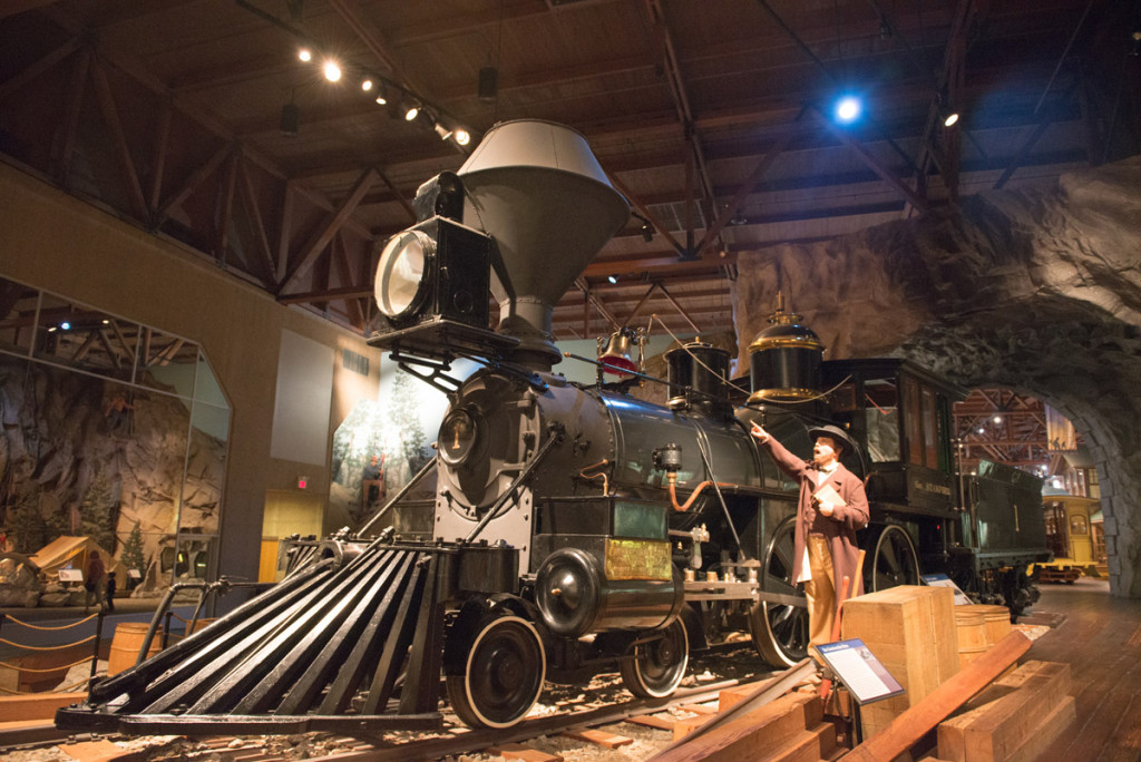 Parní lokomotiva v kalifornském železničním muzeu