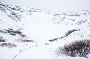 Kedrid volcanic crater iceland winter