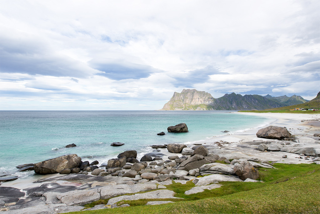 pláž Uttakleiv, Lofoty, Norsko