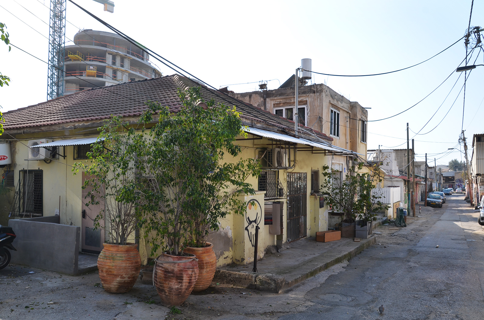 Uličky čtvrti Florentin v době šabatu, Tel-Aviv, Izrael