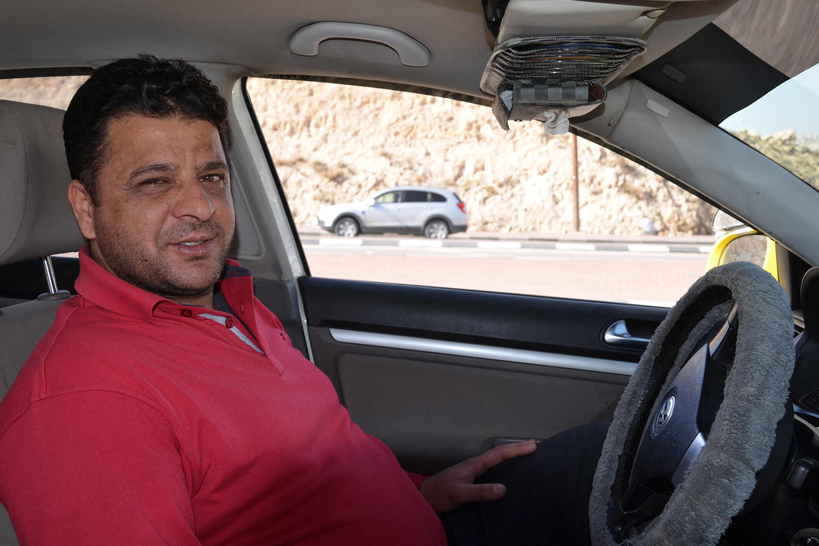 můj palestinský taxikář z 'kruhového objezdu' do Jericha