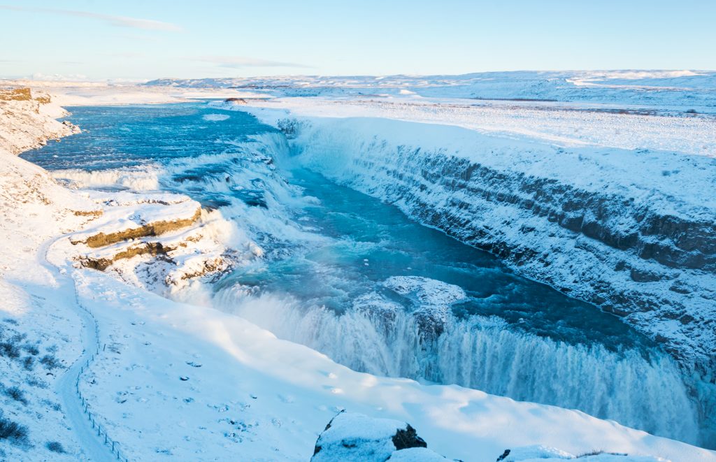 Gullfoss Iceland Winter