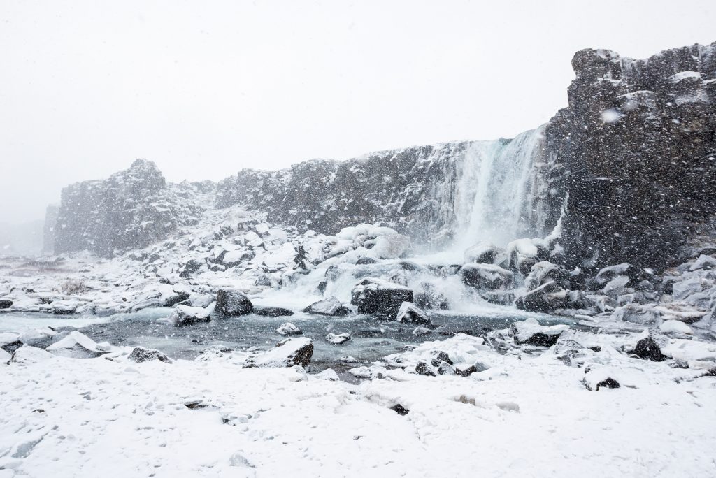 Oxararfoss Thingvellir Golden Circle Iceland winter tour