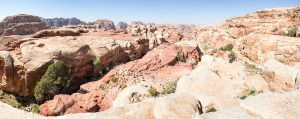 panorama jordánské pouště, Petra