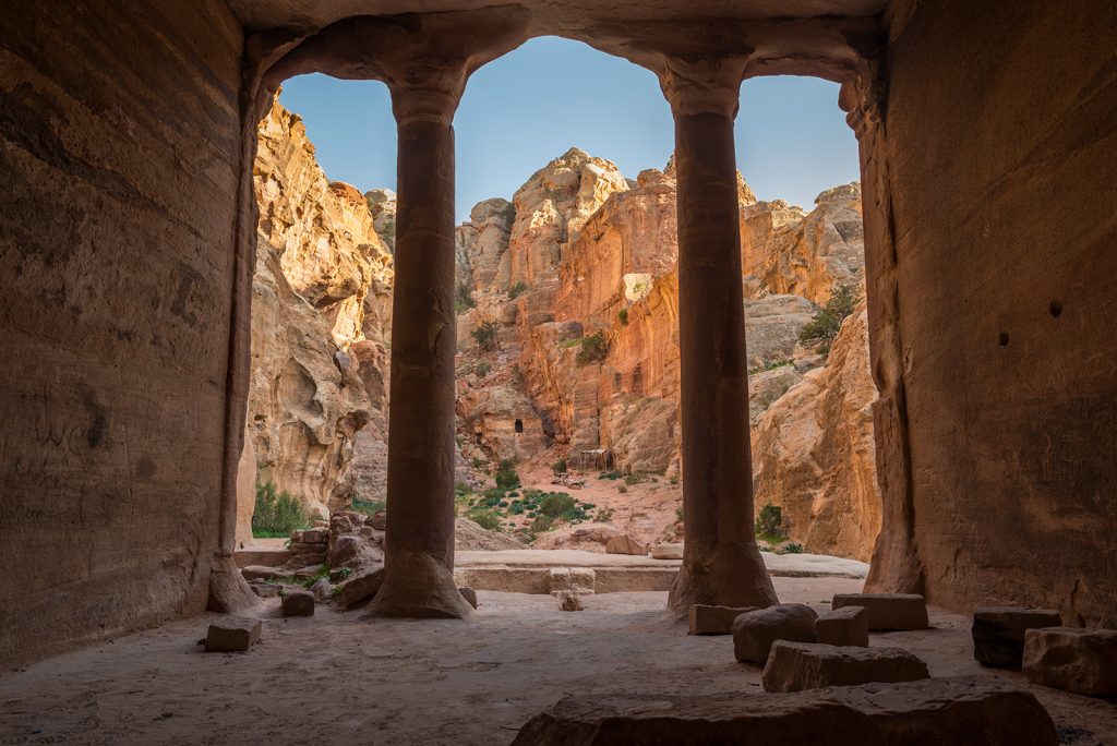 Pohled ze skalního domu - Petra, Jordansko